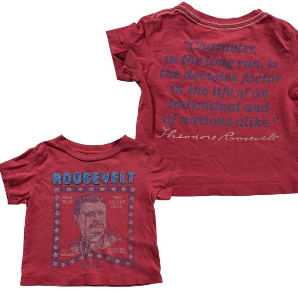 Vintage‎ Peek Little Peanut Theodore Roosevelt Patriotic Quote T Shirt 3 - 6 M - Picture 4 of 12